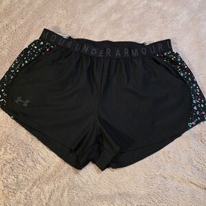 Under Armour Women's Black Athletic Shorts with Multicolor Details